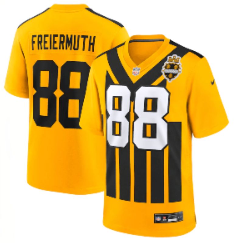 Men 2025 Pittsburgh Steelers #88 Freiermuth Yellow Retro Nike Limited NFL Jersey style 002